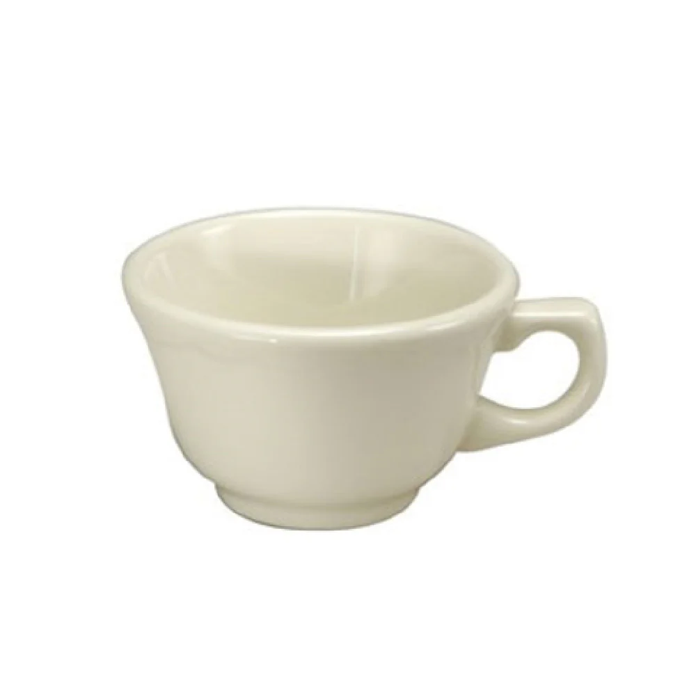 1880 Hospitality F1560000520 7-1/4 Oz China Cup Round Handled Reinforced Edge Cream White