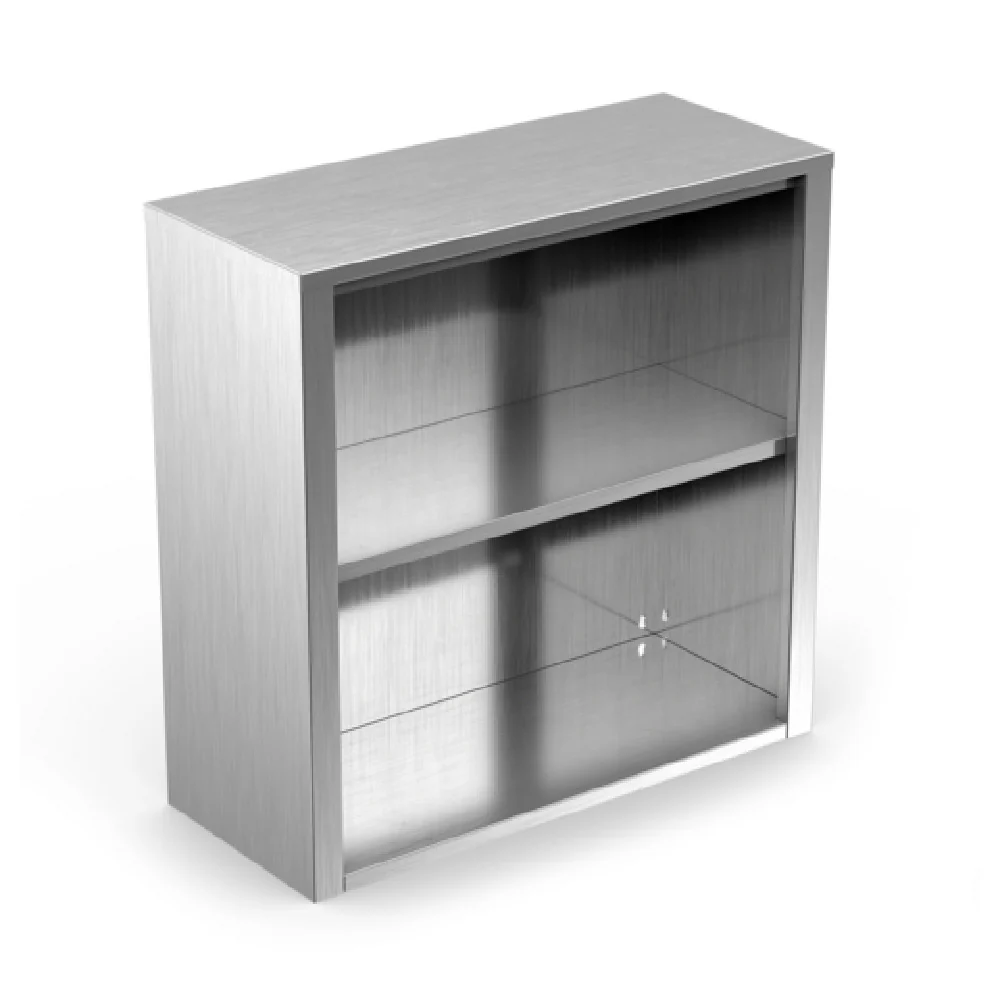 Winholt STCT-6015-WMO 60 Inch Wall Mounted Cabinet Open Front Stainless Steel with Fixed Mid-Shelf