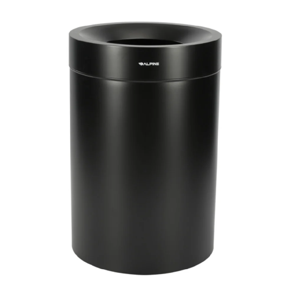 Alpine Industries ALP475-50-BLK 24 Inch Trash Can 50 Gallon Stainless Steel Black
