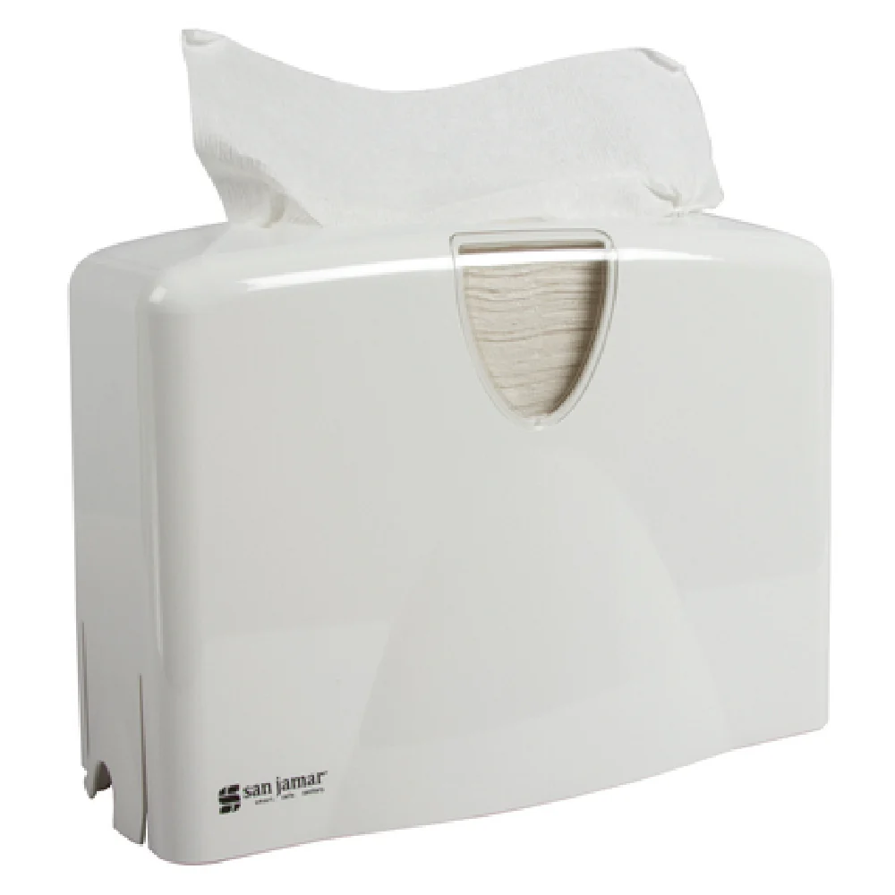 San Jamar T1740WH 12 Inch Countertop Paper Towel Dispenser White Plastic