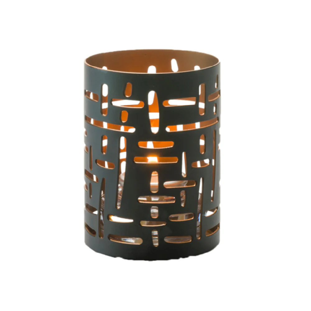 Hollowick 6005 2-3/8 Inch Votive Lamp accommodates HD8 HD10 HD12 fuel cells black and gold cut metal