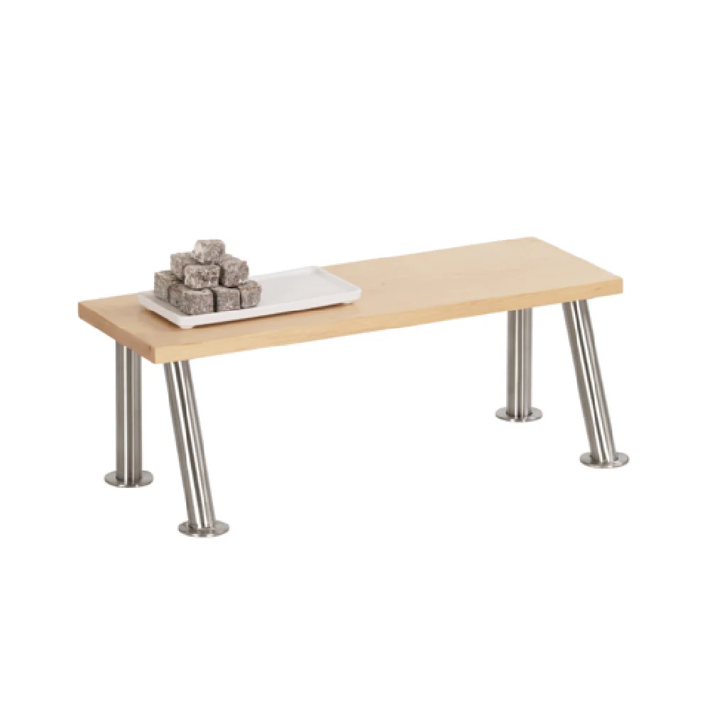 Cal Mil 22396-7-71 20 Inch Maple Riser Display Riser Maple Wood and Stainless Steel Cal Mil 22396-7-71 20 Inch Maple Riser Display Riser Maple Wood and Stainless Steel