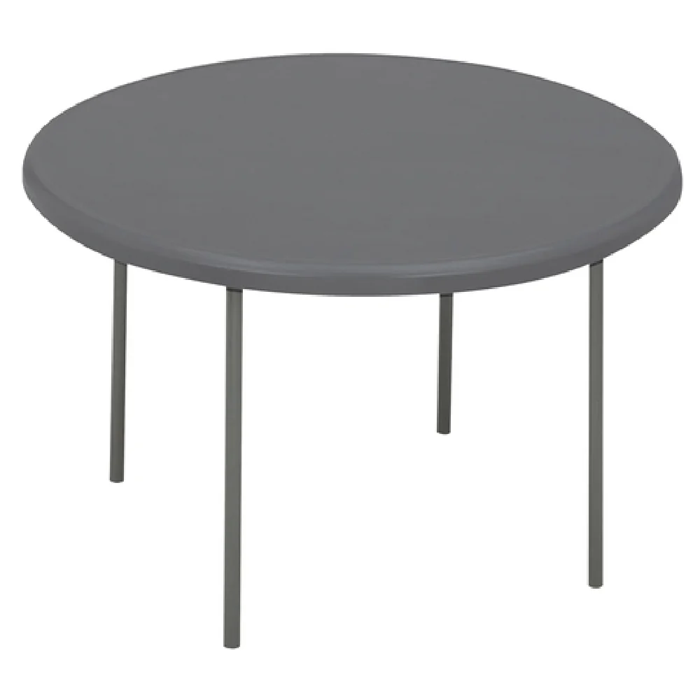 Forbes Industries RS60RDCC-CC 60 Inch Round Folding Table with Charcoal Polyethylene Top