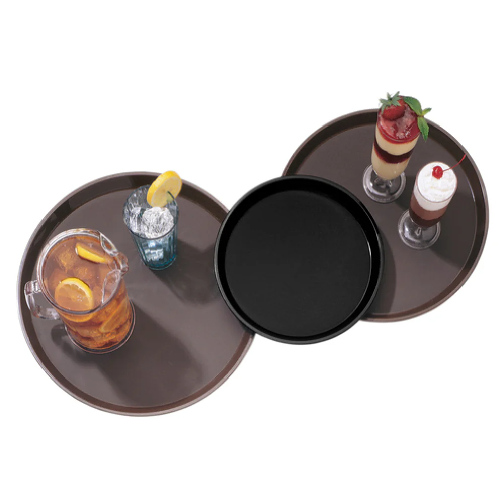 Cambro PT1400167 14 Inch diameter Non-Skid Serving Tray Brown Polypropylene Cambro PT1400167 14 Inch diameter Non-Skid Serving Tray Brown Polypropylene