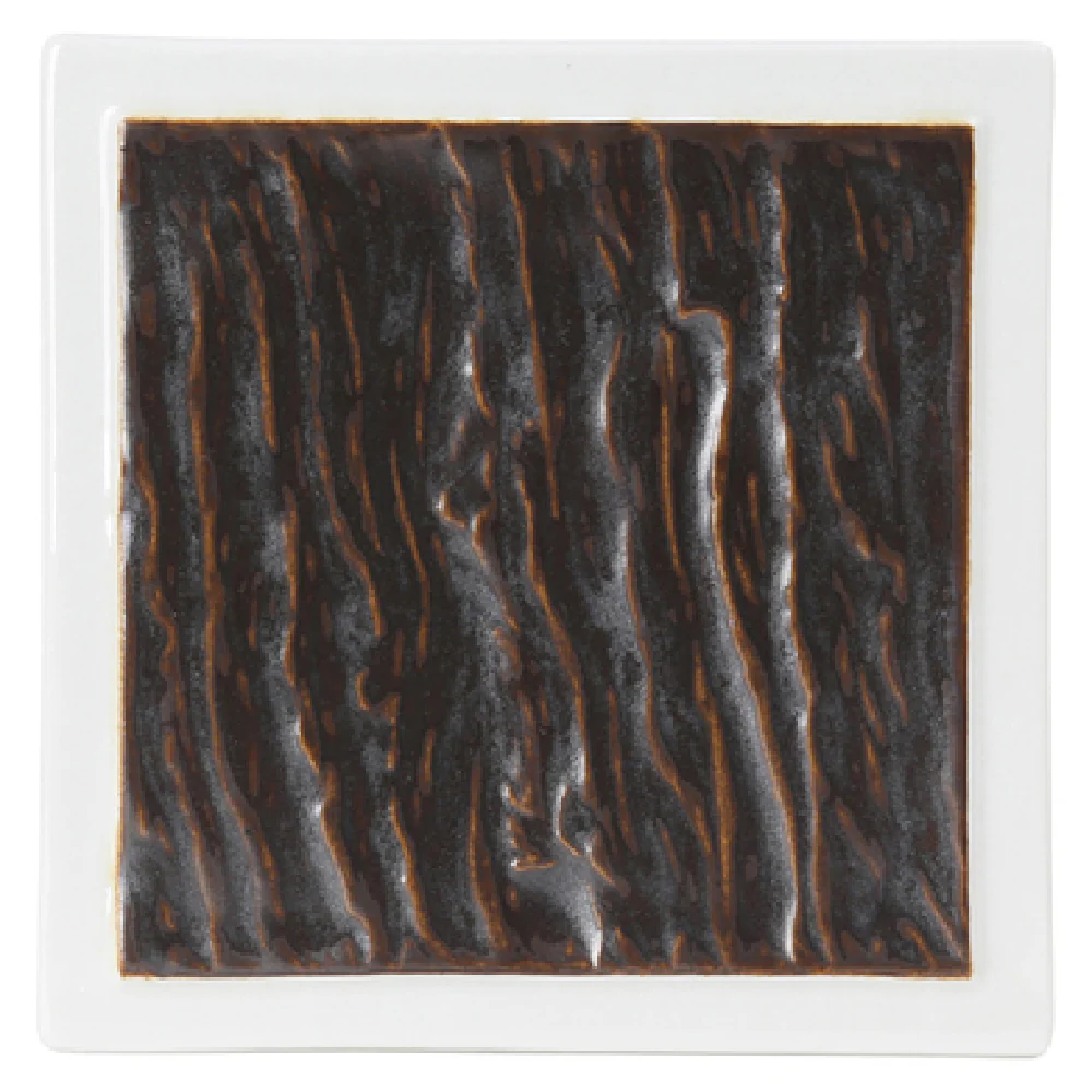 Tuxton GKP-500 6 Inch Square Plate Textured Narrow Rim China Lead-Free