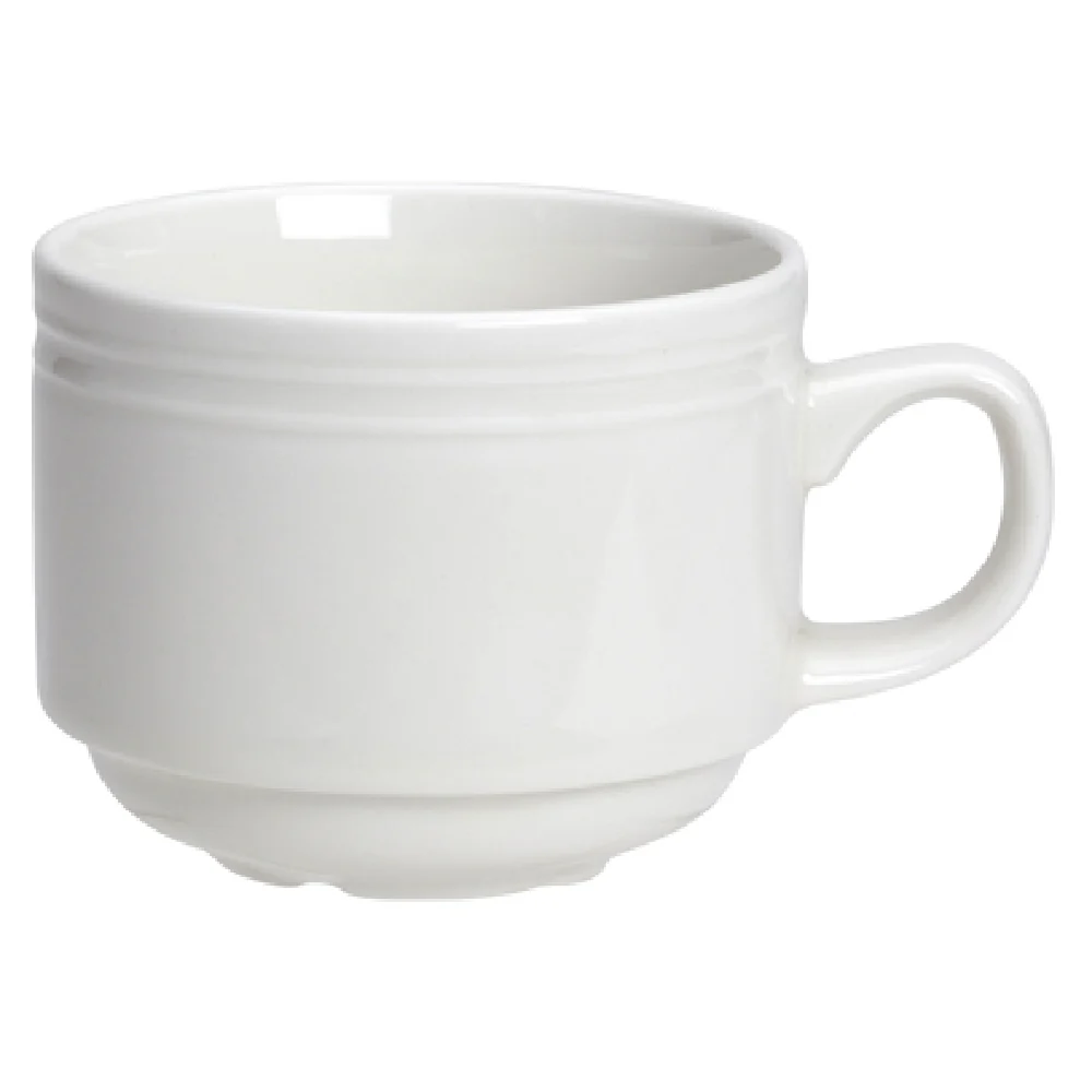 Steelite 1403X0133 7 Oz Cup Stacking Ceramic White Dishwasher Safe