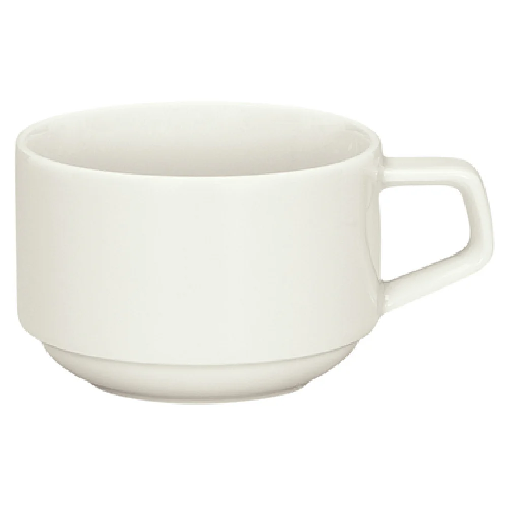Libbey 9405225 8-1/4 Oz Stacking Cup with Handle Porcelain Continental White