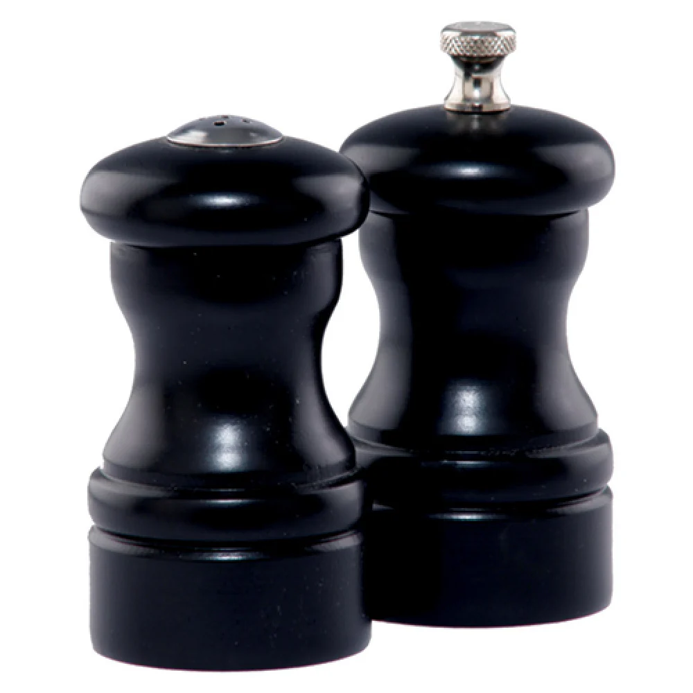 Chef Specialties 4500 4 Inch Wooden Pepper Mill and Salt Shaker Ebony Finish