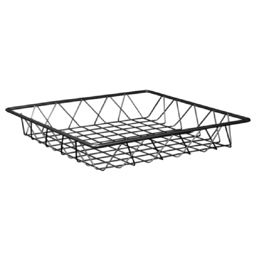 GET Enterprises W1212-GG 12 Inch Square Grated Metal Wire Basket Gunmetal Grey