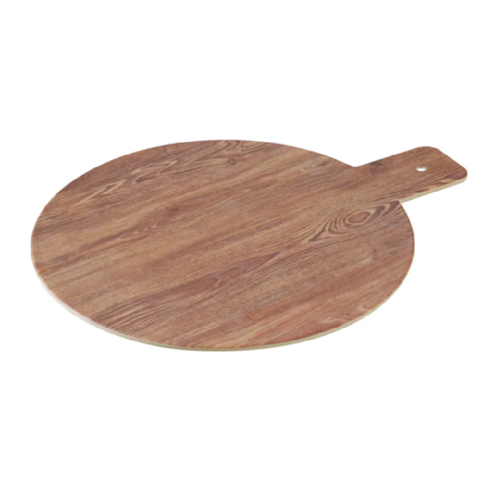 Yanco WD-109 8-1/2 Inch Round Serving Tray with Handle Melamine Wood Look Yanco WD-109 8-1/2 Inch Round Serving Tray with Handle Melamine Wood Look