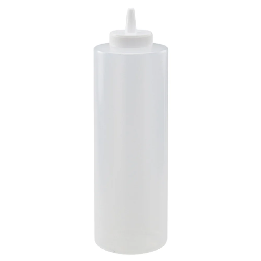 Winco PSB-24C 24 Oz BPA Free Squeeze Bottle Clear NSF Plastic 6 Packs