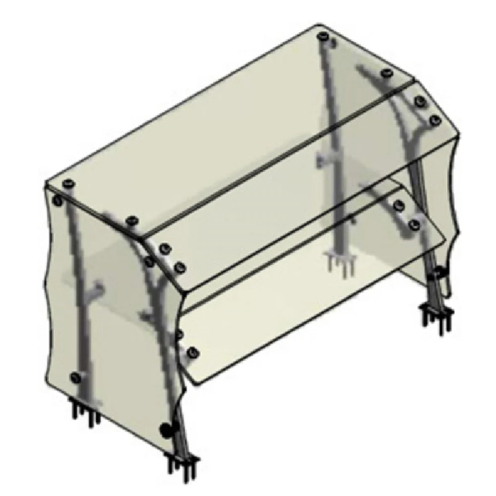 Atlas Metal VGG7-2T-2 35-1/4 Inch Two-tier Sneeze Guard with Clear Glass Panels Atlas Metal VGG7-2T-2 35-1/4 Inch Two-tier Sneeze Guard with Clear Glass Panels