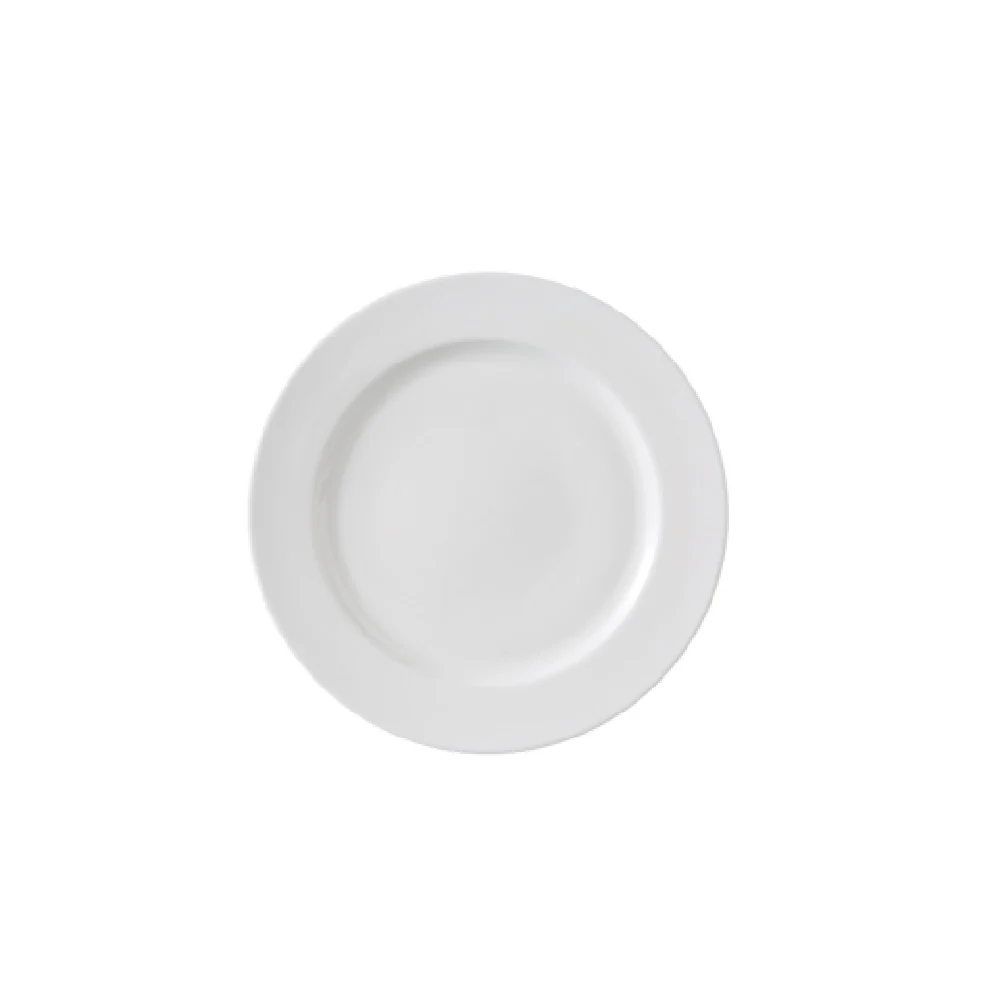Yanco VS-106 6 1/2 Inch Round Plate White Glazed China Dishwasher Safe