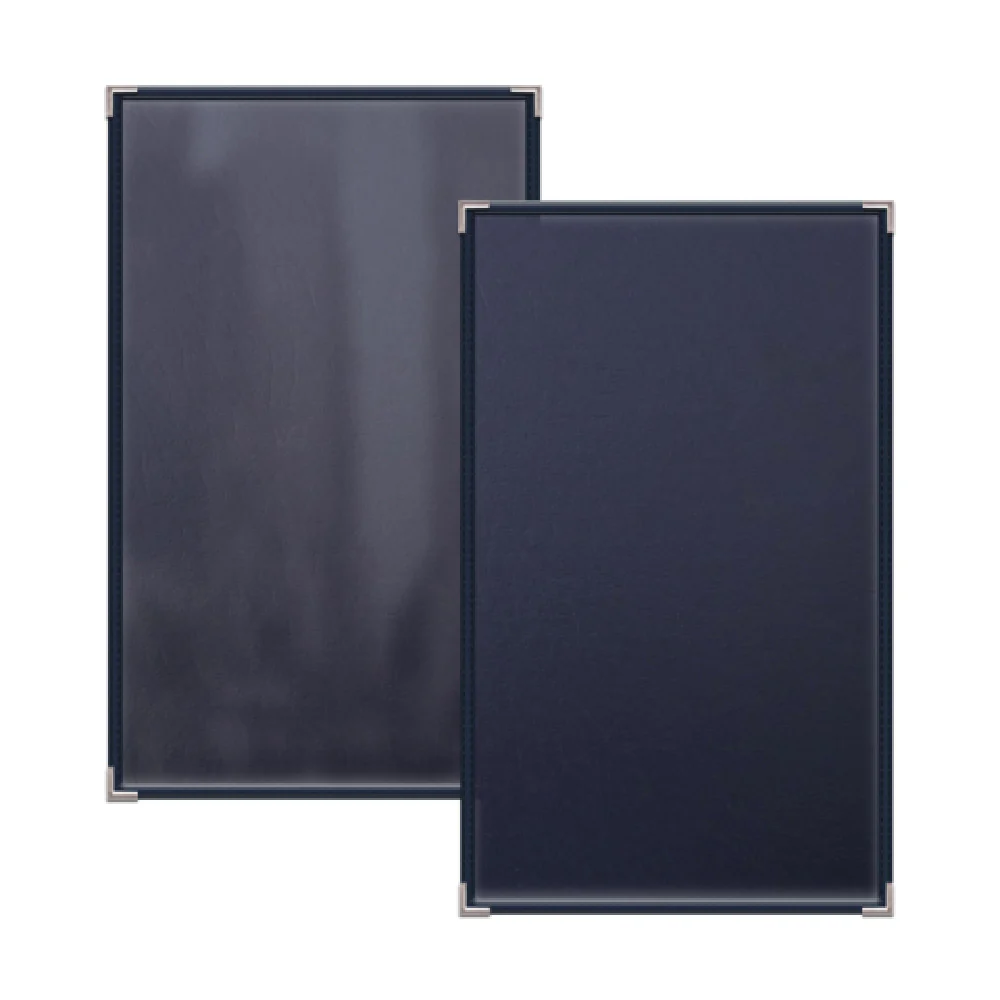 Risch 2001 8.5X14 Menu Cover Stitched Leatherette Single Pocket Metal Corners