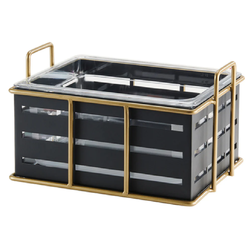 Cal Mil 22085-10-90 13 Inch Empire Ice Housing with Clear Pan Gold Wire Frame Black Cal Mil 22085-10-90 13 Inch Empire Ice Housing with Clear Pan Gold Wire Frame Black