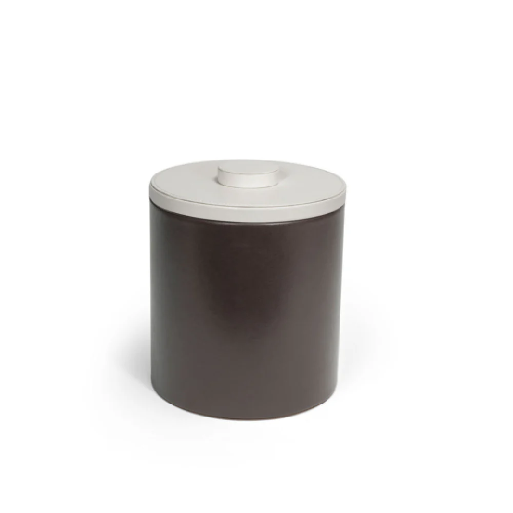 FOH RIB046BRL21 3.5qt Round London Ice Bucket Brown With White Lid Includes One RIB017BRL21-BTM 3.5qt Round London Ice Bucket Base Brown FOH RIB046BRL21 3.5qt Round London Ice Bucket Brown With White Lid Includes One RIB017BRL21-BTM 3.5qt Round London Ice Bucket Base Brown