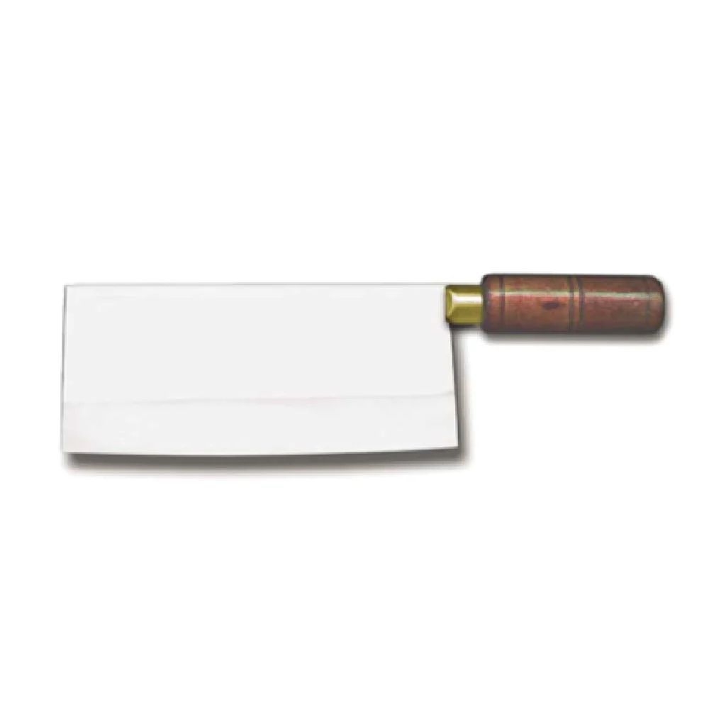 Omcan 10556 8-1/2 Inch Blade Length Wood Handle Knife Stainless Steel Cleaver