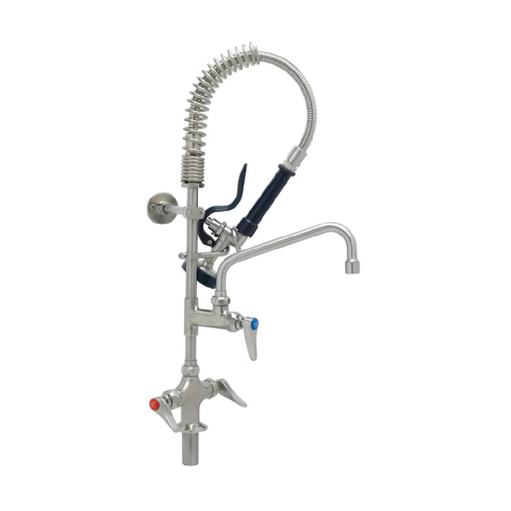 T&S Brass SMPK-2DLN-08 Pre-Rinse Faucet Assembly Deck Mount Stainless Steel with Spray Valve