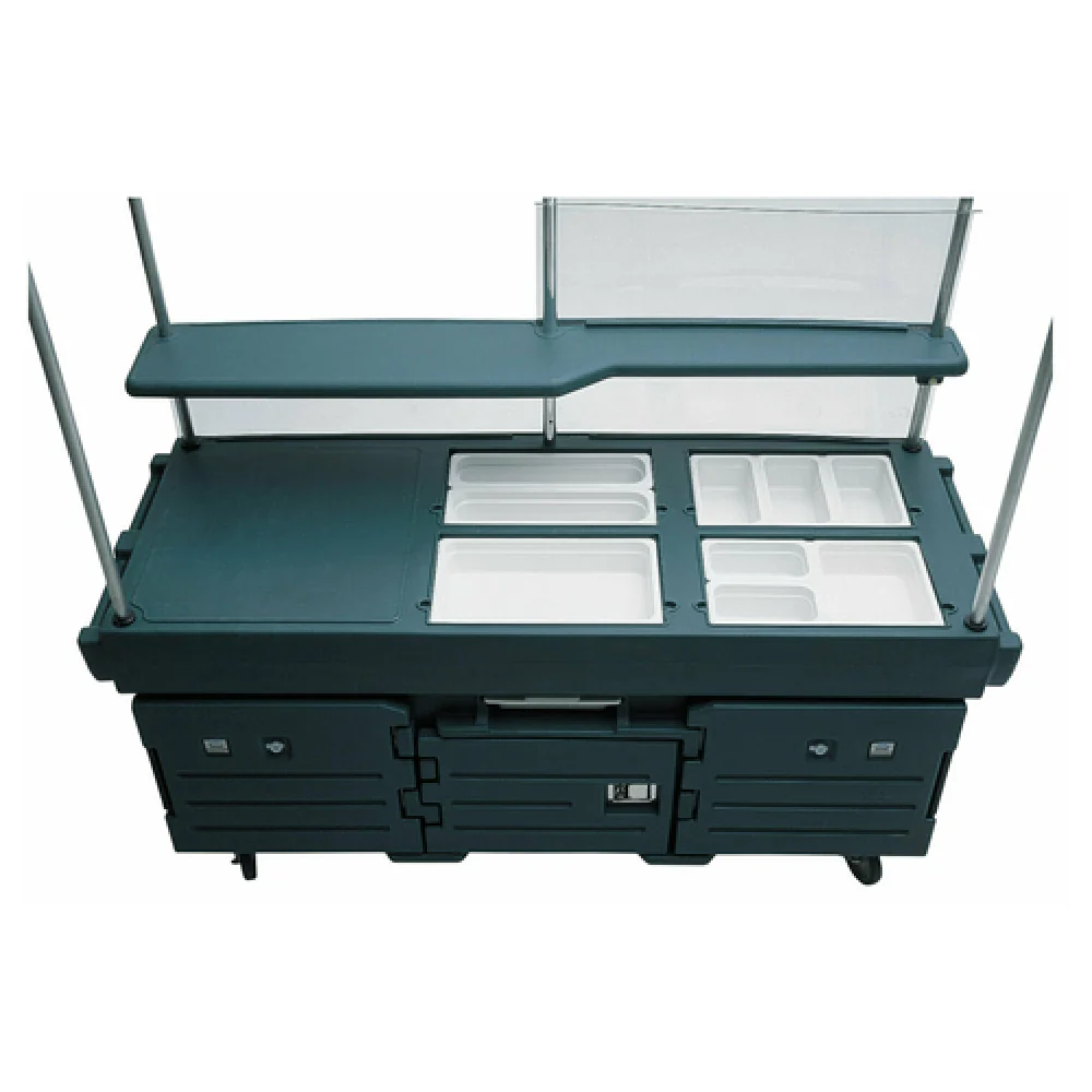 Cambro KVC854192 85 Inch Vending Merchandising Kiosk with 4 Pan Wells Granite Green Polyethylene