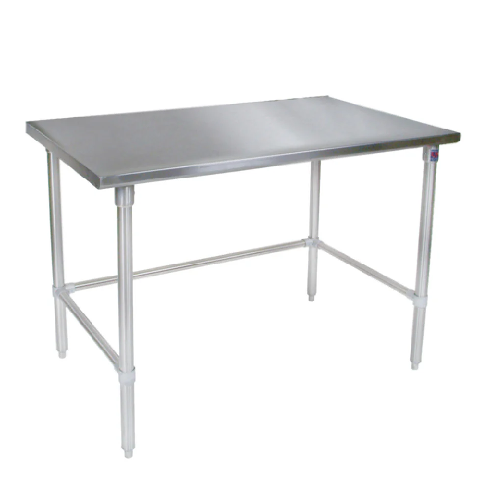John Boos ST6-24144GBK 144 Inch Work Table 16 Gauge Stainless Steel Flat Top with Stallion Safety Edge