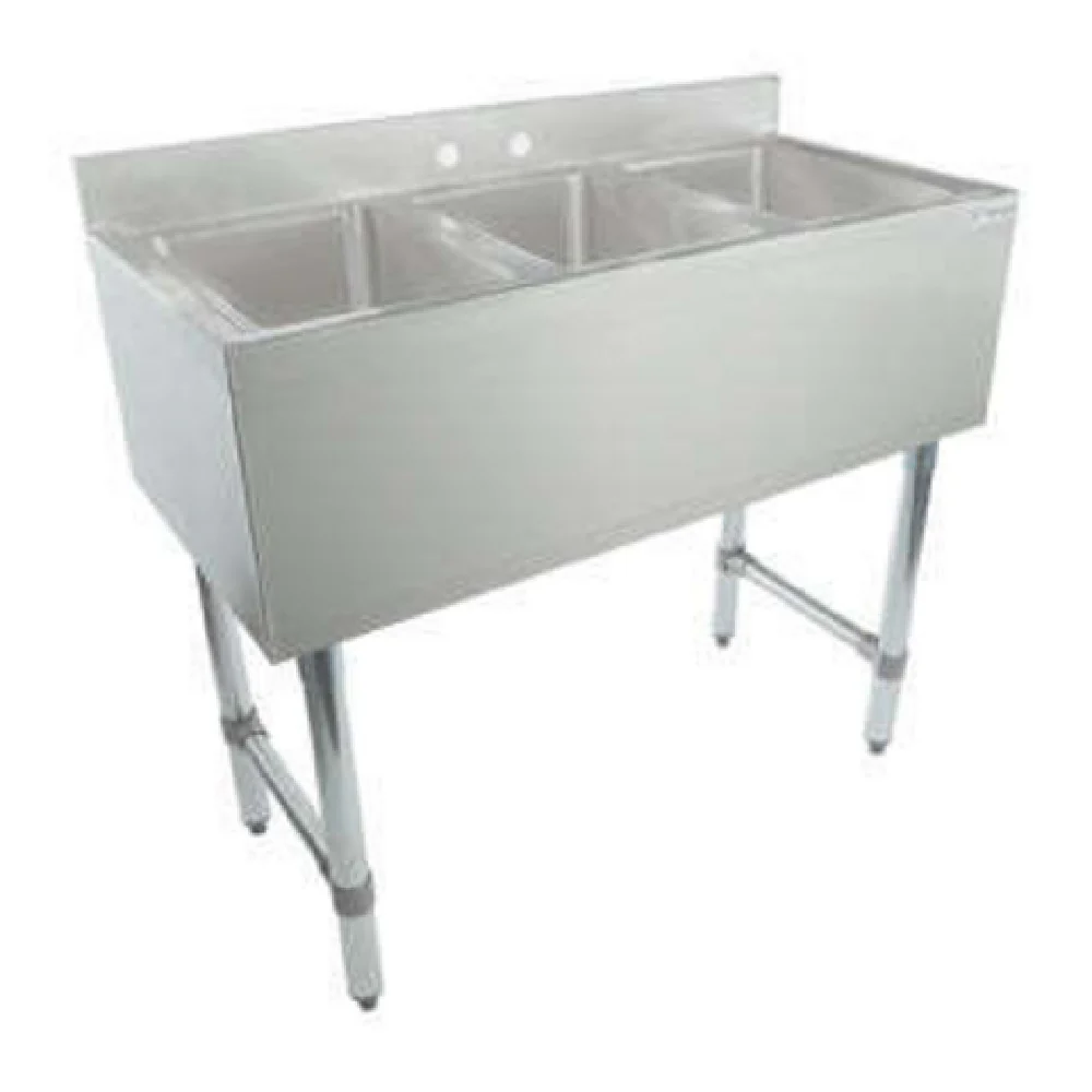 Empura EB3B101410 38 Inch Underbar Sink Stainless Steel 3 Compartment with Bowls Empura EB3B101410 38 Inch Underbar Sink Stainless Steel 3 Compartment with Bowls