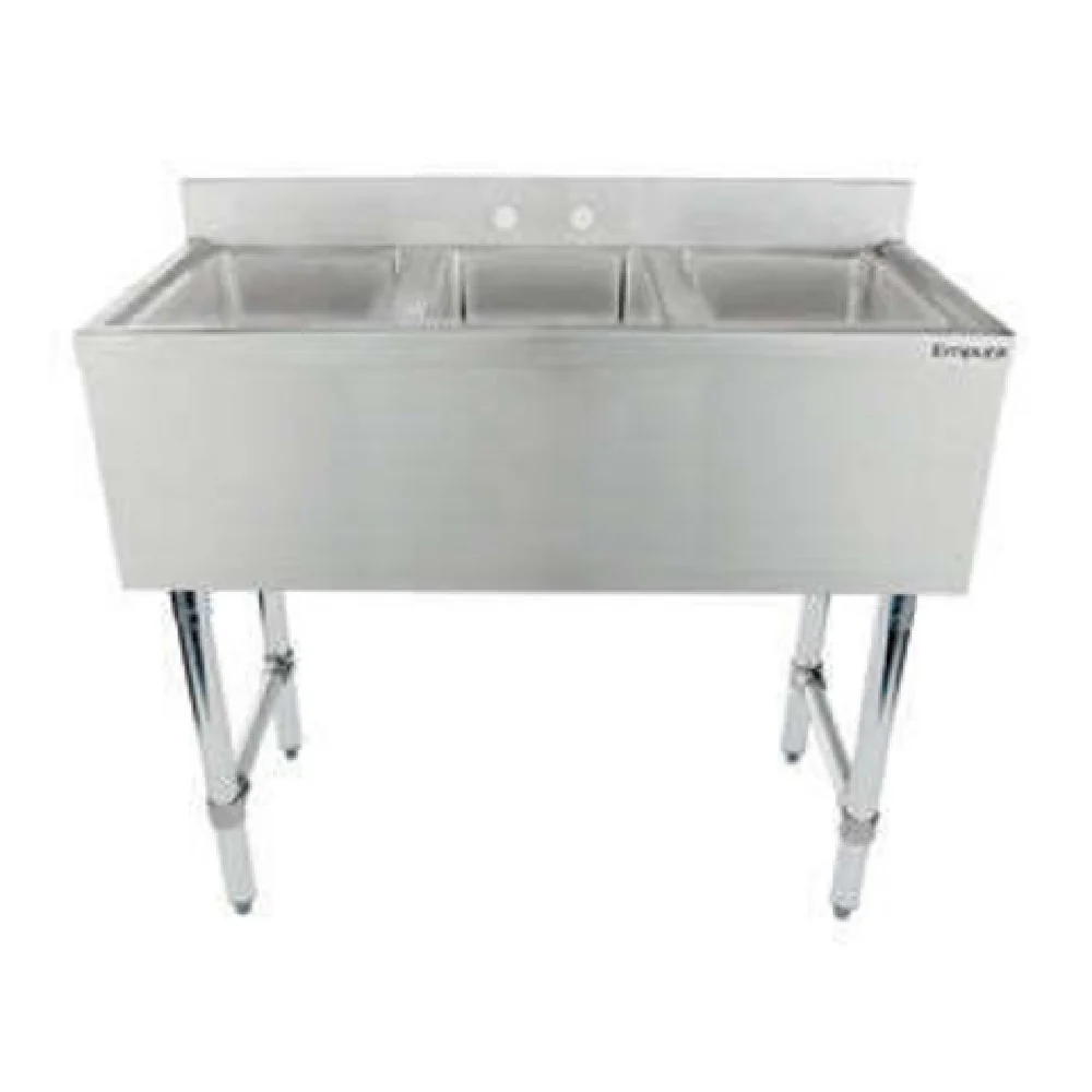 Empura EB3B101410 38 Inch Underbar Sink Stainless Steel 3 Compartment with Bowls Empura EB3B101410 38 Inch Underbar Sink Stainless Steel 3 Compartment with Bowls