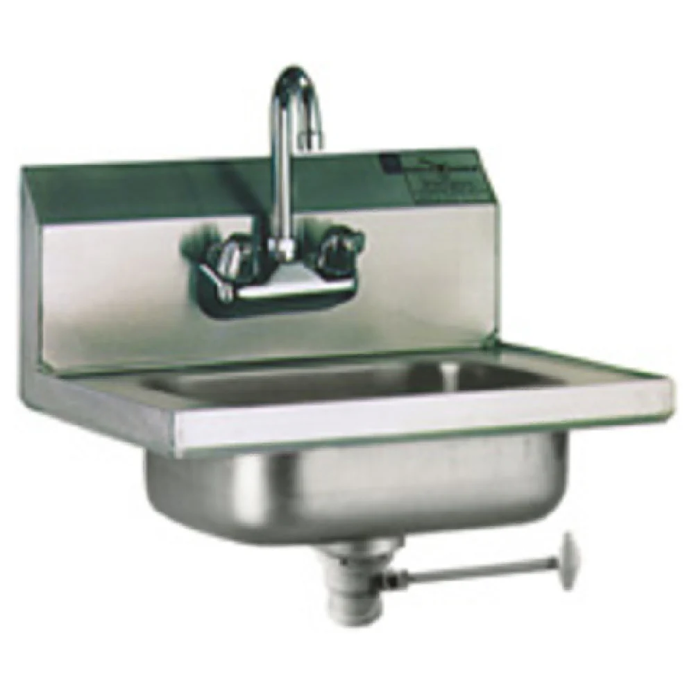 Eagle HSA-10-FL 14 Inch Hand Sink Wall Mount Splash Mount Faucet Lever Drain Stainless Steel