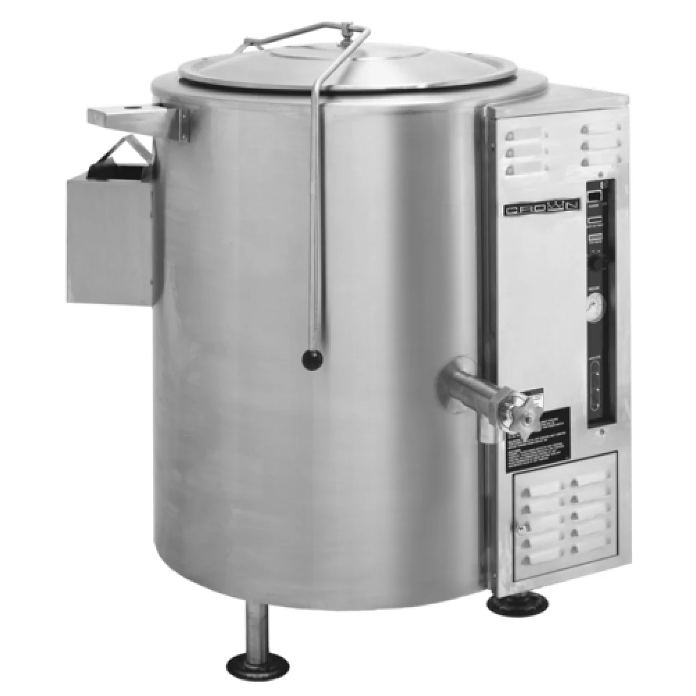 Crown Steam GL-80E_LP 42 Inch 80 Gallon Stationary Gas Kettle 150000 BTU with Perforated Strainer Crown Steam GL-80E_LP 42 Inch 80 Gallon Stationary Gas Kettle 150000 BTU with Perforated Strainer
