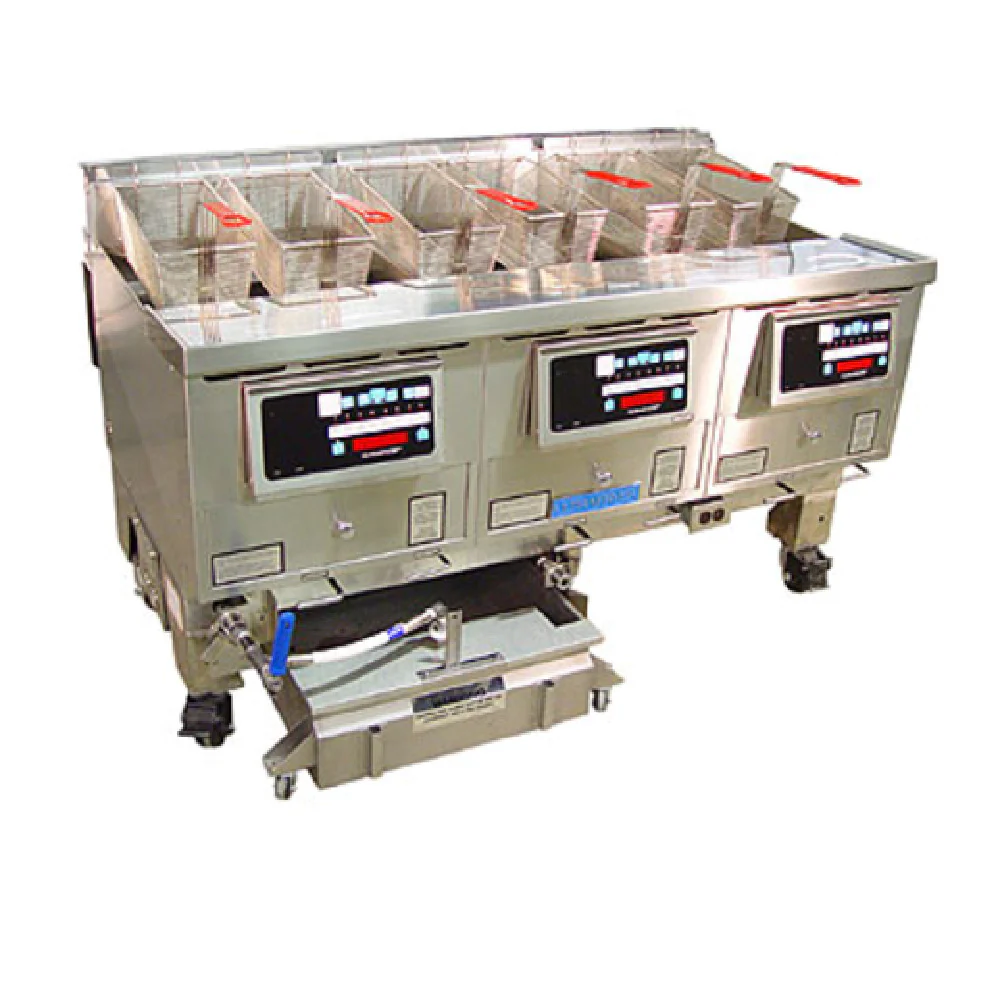 Ultrafryer Systems B-P30-18-3-UCP_NAT 58 Inch Gas Deep Fryer with 3 Vats 330000 BTU