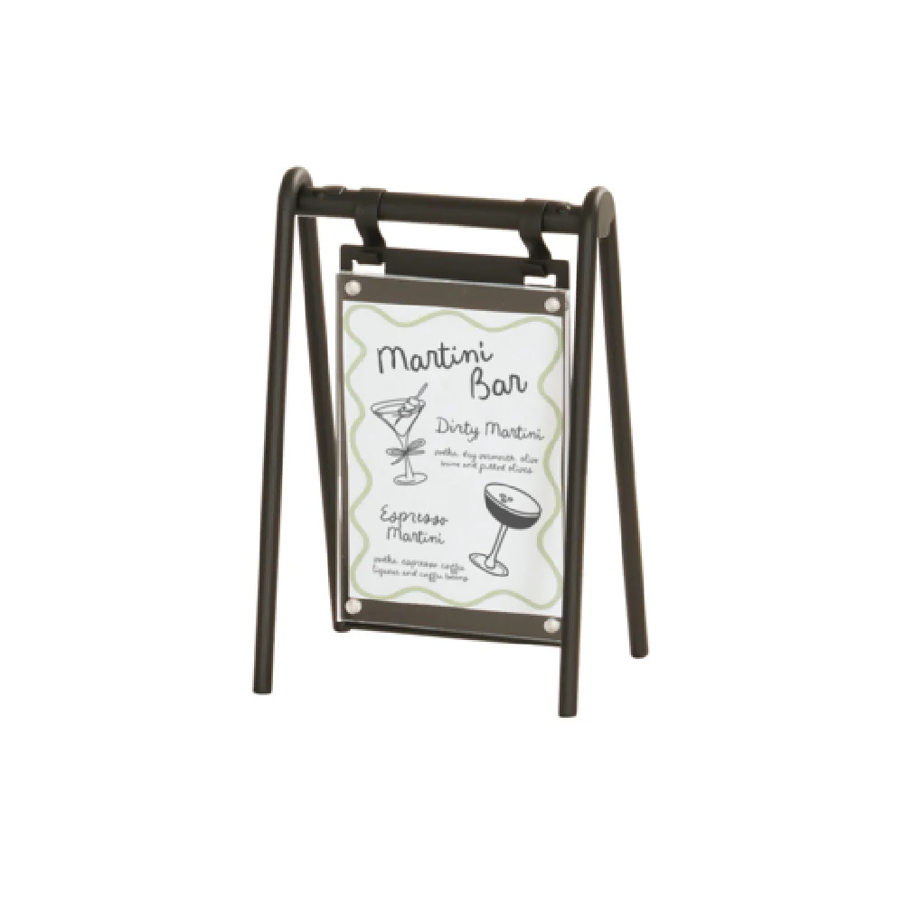 Cal-Mil 23160-47-13 5.5 Inch Wall-Mounted Sign Black Powder-Coated Metal with Acrylic