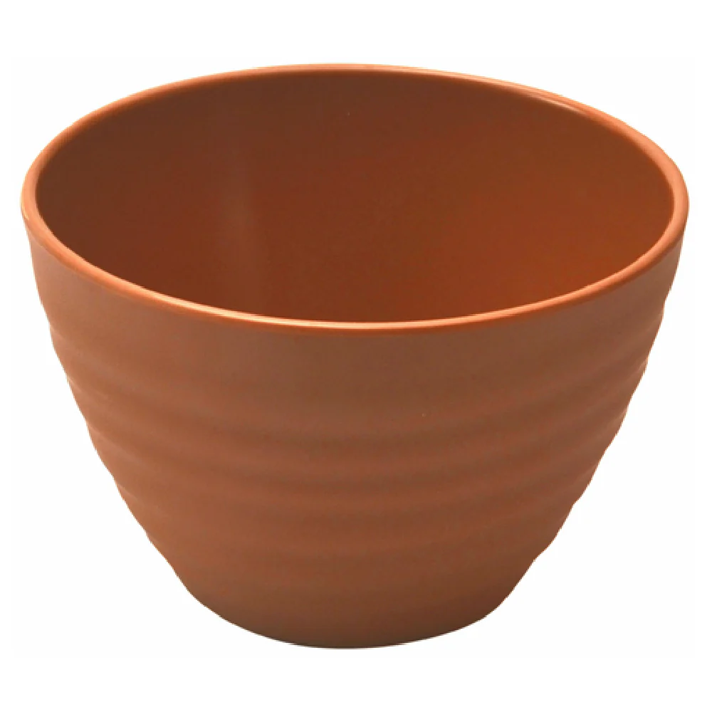 BauscherHepp TT1553 22 Oz Round Bowl Melamine Orange Rippled Exterior