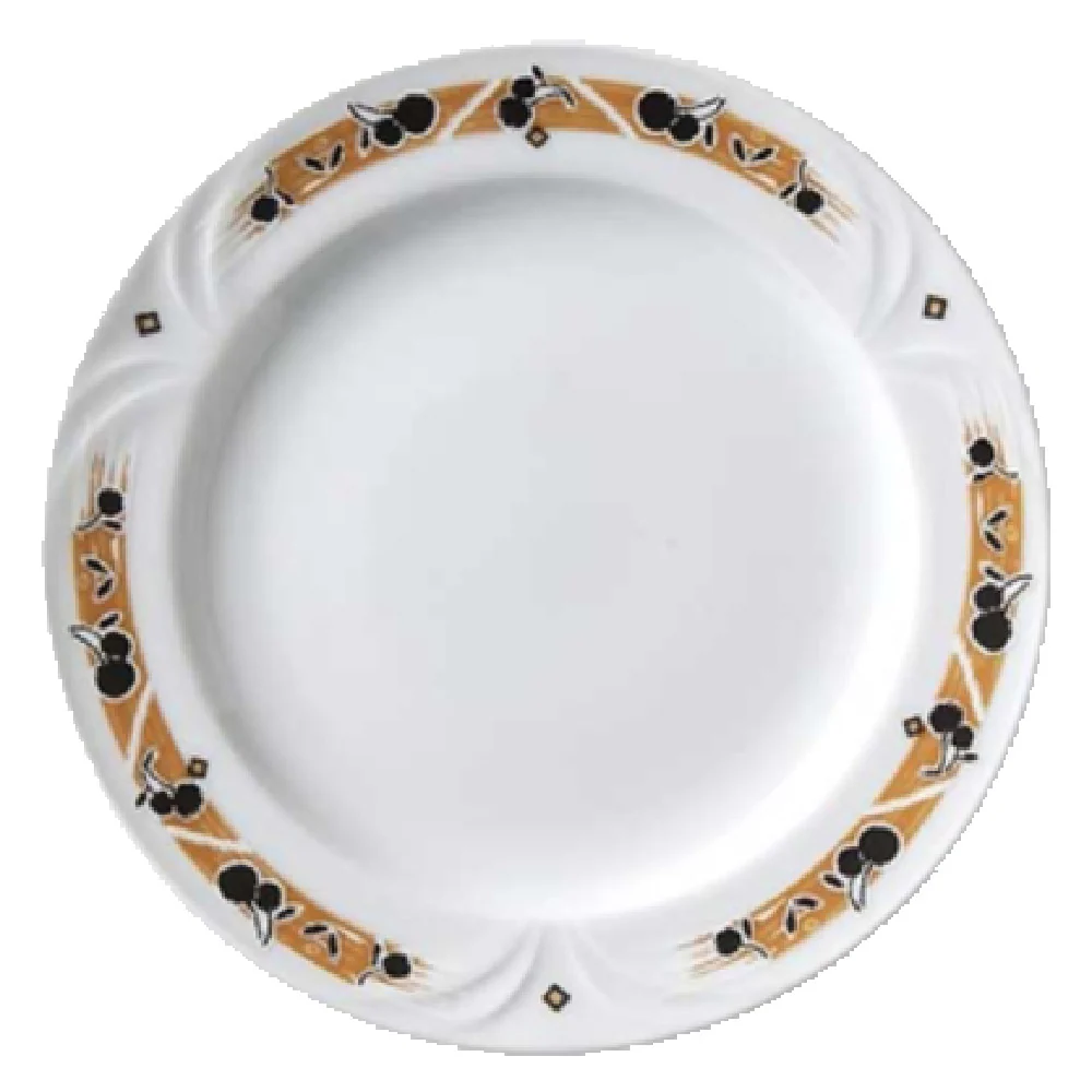 Vertex China PA-8-NV 9-1/4 Inch Diameter Round Mid Rimmed Embossed Porcelain Plate Vertex China PA-8-NV 9-1/4 Inch Diameter Round Mid Rimmed Embossed Porcelain Plate