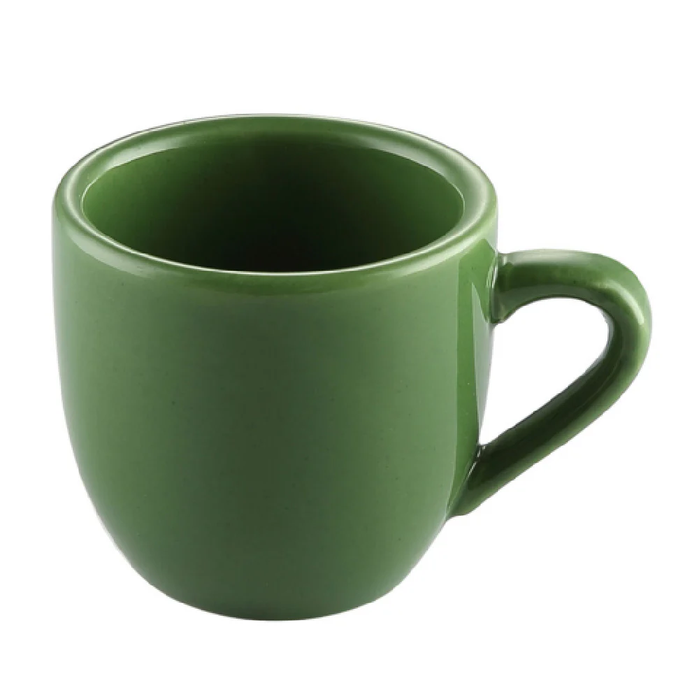 CAC China LV-35-G 3-1/2 Oz Tall After Dinner Cup with Handle Ceramic Green