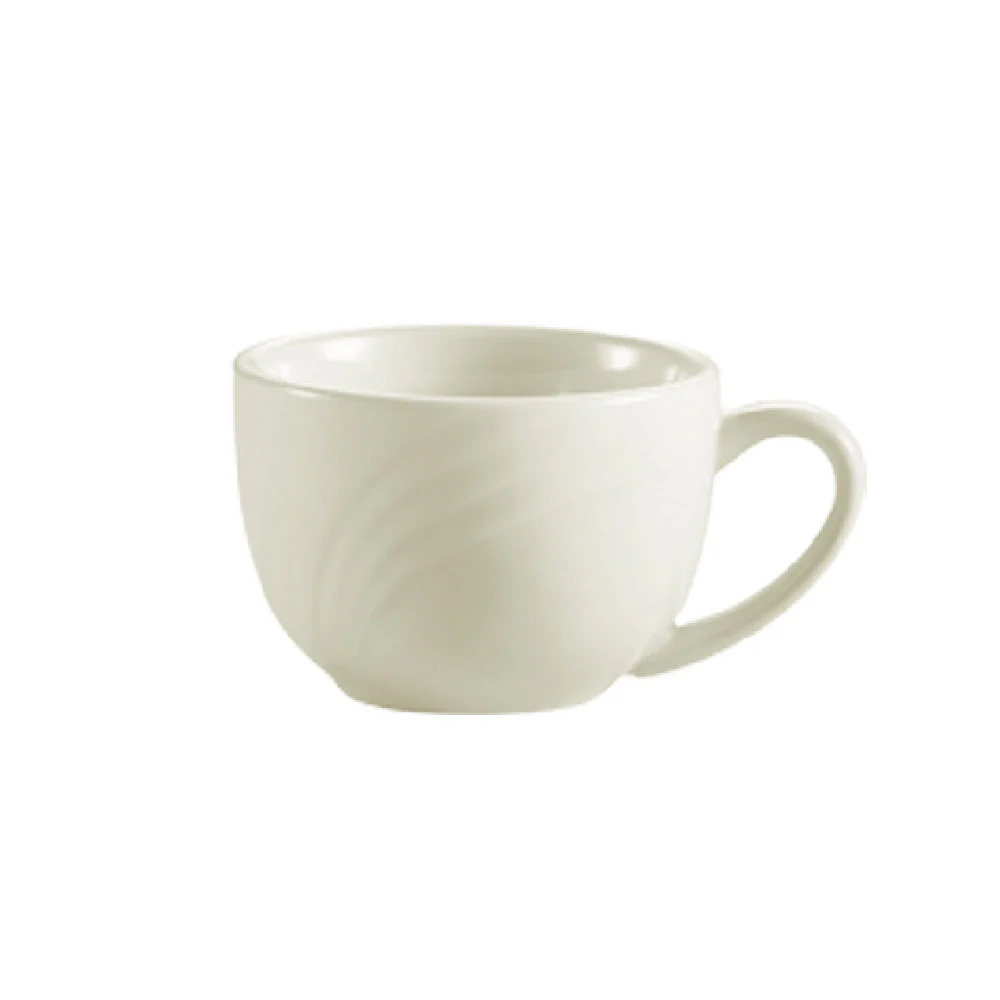 CAC China GAD-54 3-1/2 Oz Round Embossed Cup Porcelain Bone White