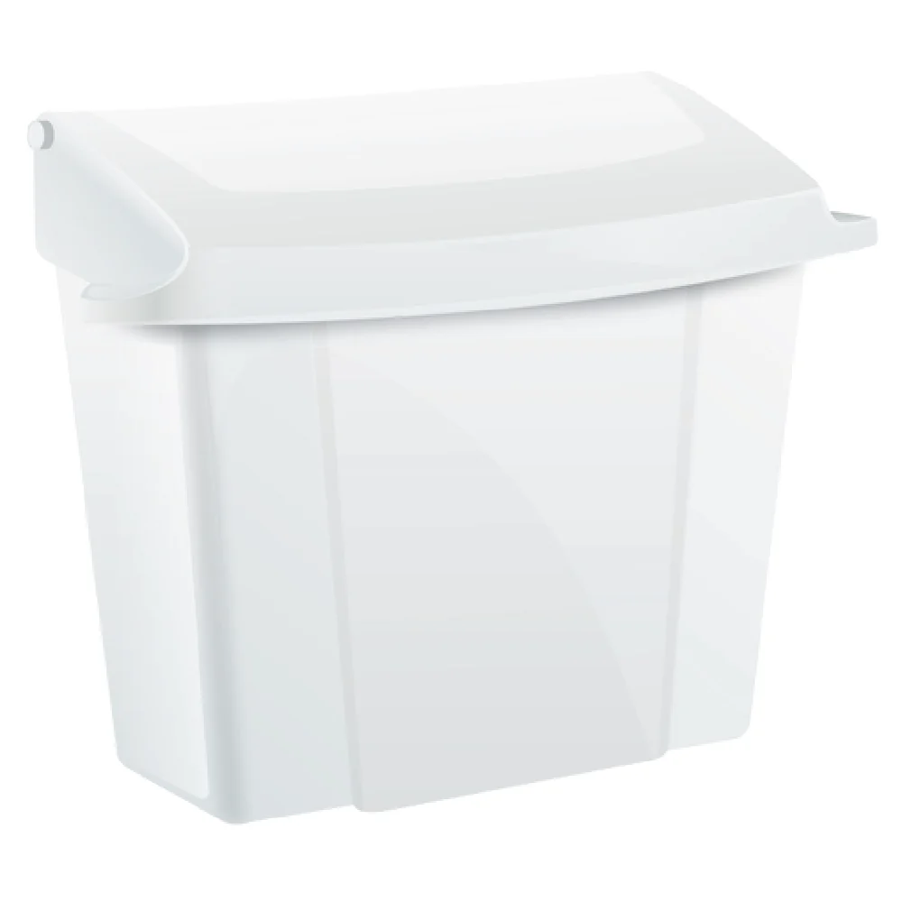 Alpine Industries ALP451-WHI 9 Inch Sanitary Napkin Receptacle with ABS Plastic White Finish