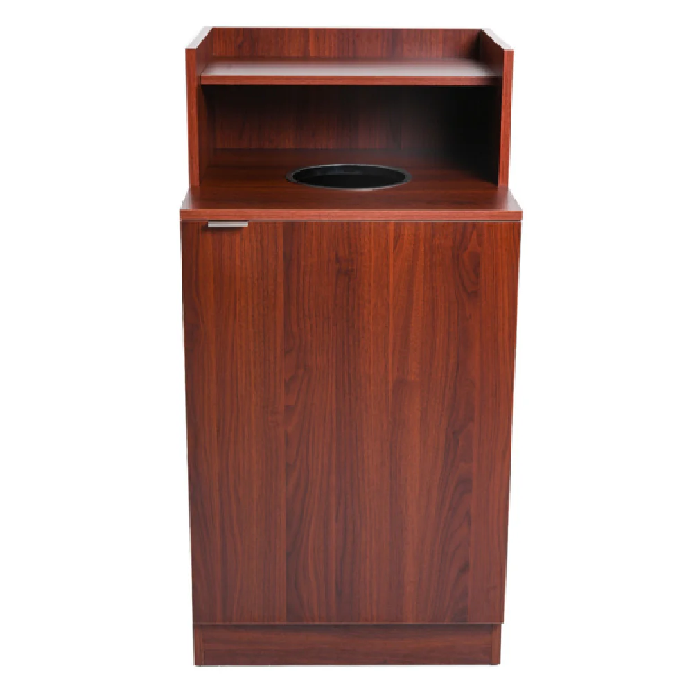 Alpine Industries ALP476-DH-MA 24 Inch Waste Receptacle Enclosure Mahogany with Tray Shelf