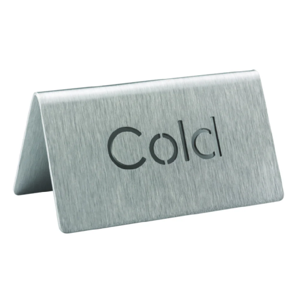 Service Ideas 1C-BF-COLD-MOD 1.75 Inch Cold Beverage ID Tent Laser Cut Brushed Stainless Steel Service Ideas 1C-BF-COLD-MOD 1.75 Inch Cold Beverage ID Tent Laser Cut Brushed Stainless Steel