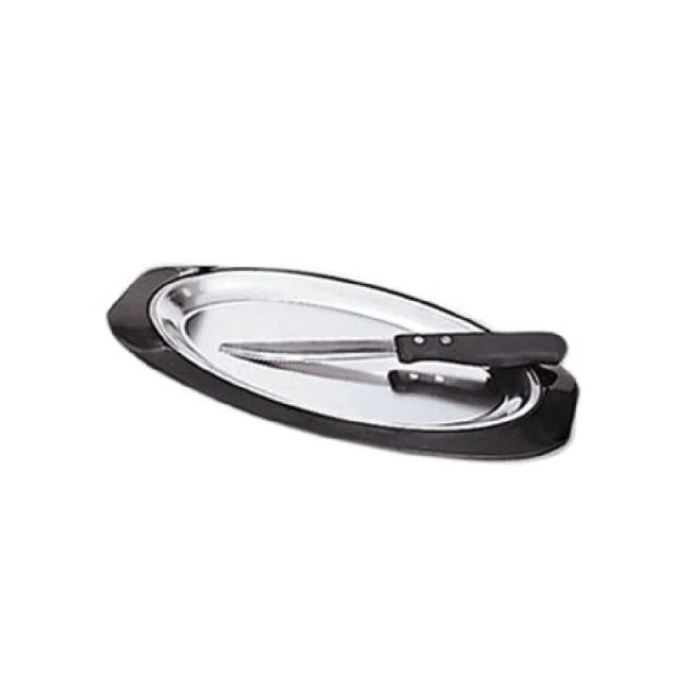 Admiral Craft SIZ-118P 11 Inch Sizzle Steak Platter Oval Stainless Steel with Rust Resistant Finish