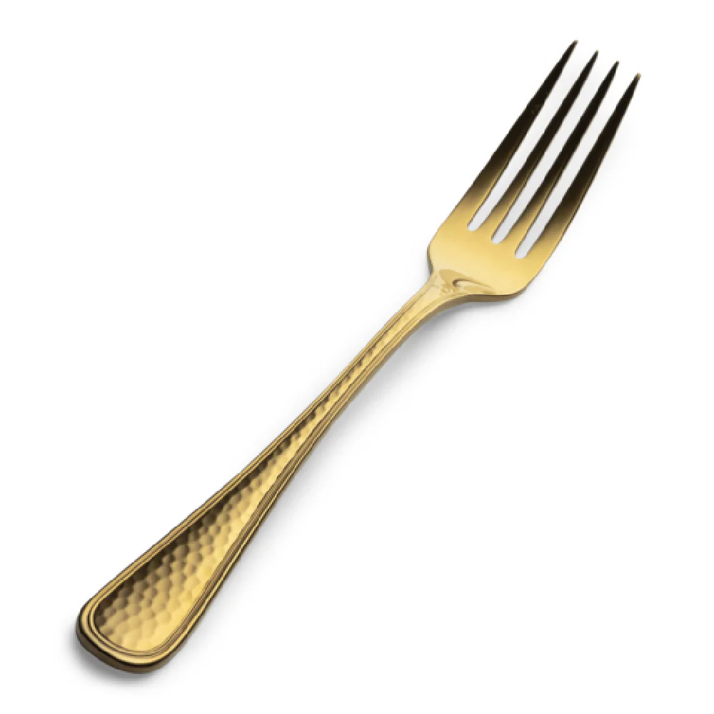 Bon Chef S4707G 7.3 Inch Positano Salad Fork Gold PVD Hammered Finish 18/10 Stainless Steel