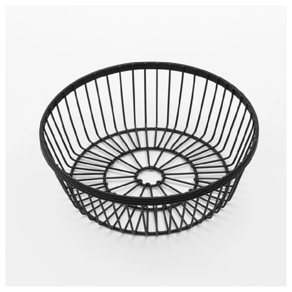 American Metalcraft WBBR80 8 Inch Round Wire Basket Black for Tabletop Display