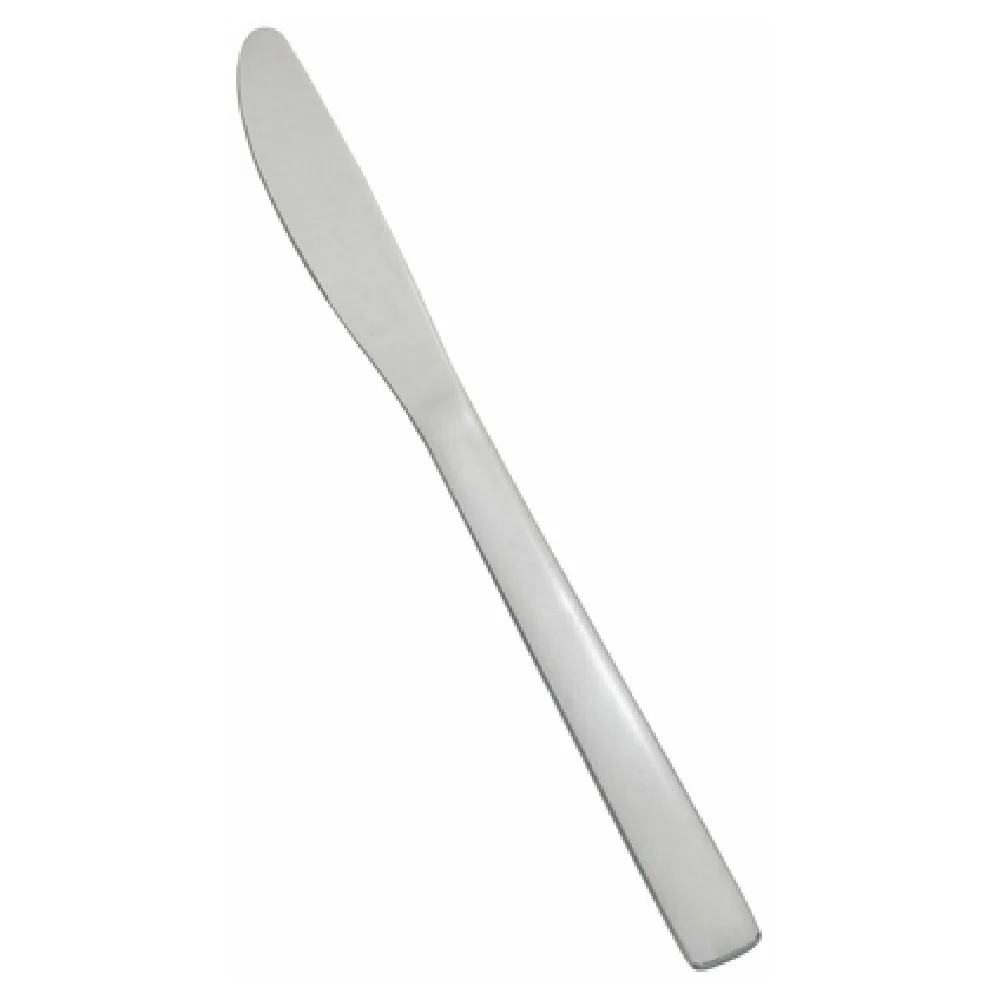 Winco 0012-08 8 Inch Dinner Knife 18/0 Stainless Steel Heavy Weight Vibro Finish