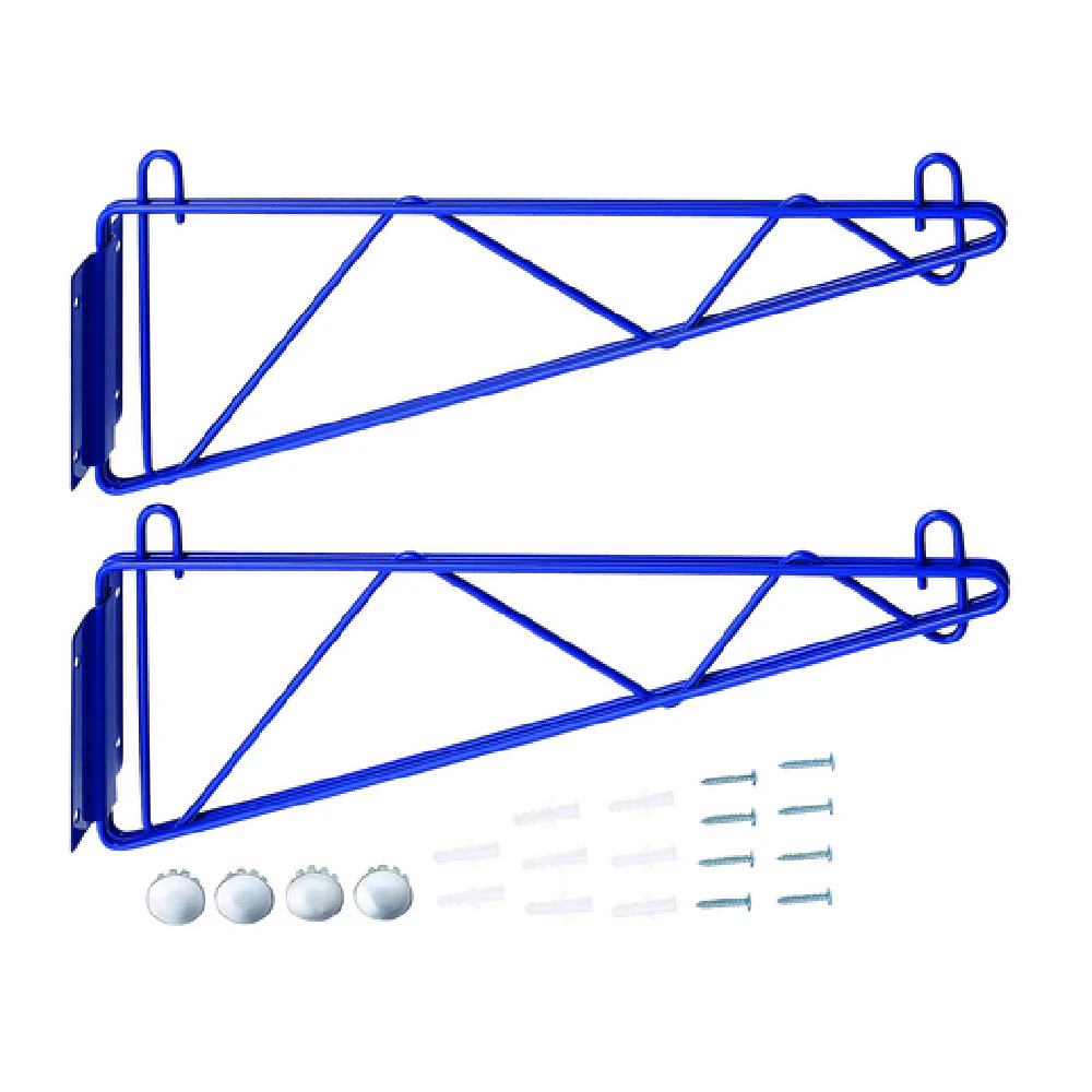 Hubert 93048 CenPro Deep Wall Mounting Brackets For Blue Epoxy Wire Shelving 18