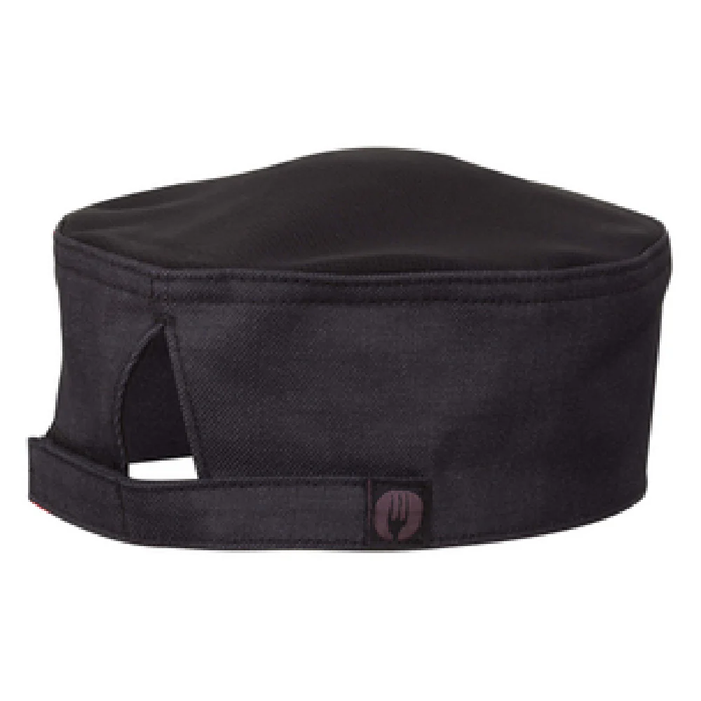 Chef Works HBWT011-PUB-0 Beanie One Size Fits Most Adjustable Velcro Black Purple Cotton Denim