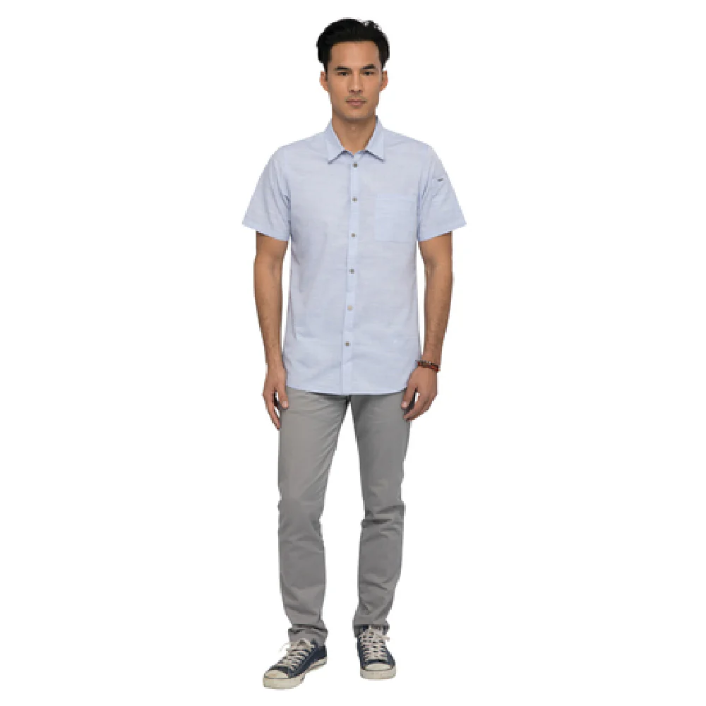Chef Works SHC01-BLU-M Cook's Shirt Medium Snap Front Blue Short Sleeves Chef Works SHC01-BLU-M Cook's Shirt Medium Snap Front Blue Short Sleeves