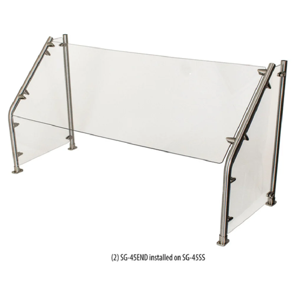 BK Resources SG-45SS-36 35-1/2 Inch Sneeze Guard Self-serve Stainless Steel with Tempered Glass BK Resources SG-45SS-36 35-1/2 Inch Sneeze Guard Self-serve Stainless Steel with Tempered Glass