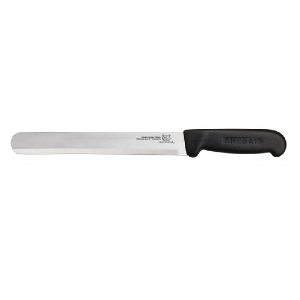 Omcan 12573 14 Inch Straight Blade Knife Polypropylene Black Handle