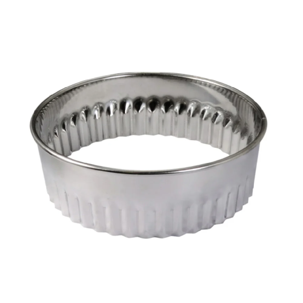 Louis Tellier 880001 Round Fluted Cutter Rolled Edges Stainless Steel Pack of 8
