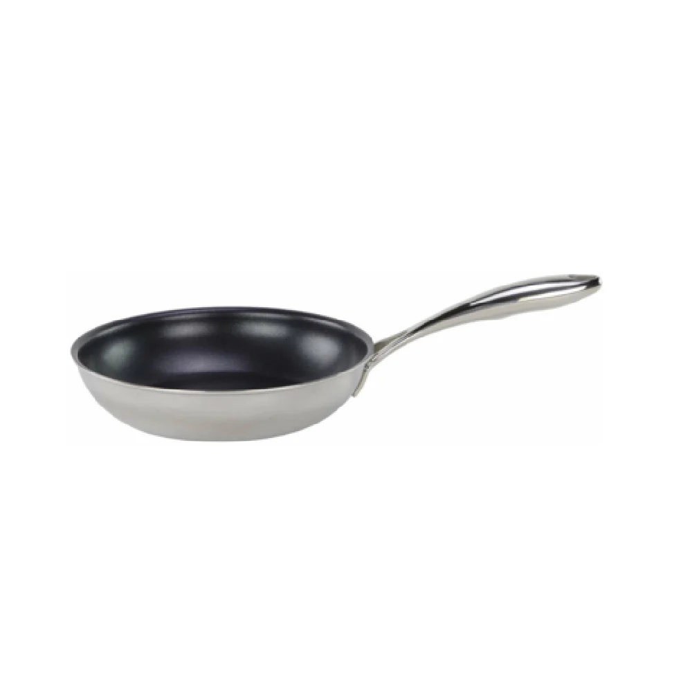 Tuxton WTCH-1001 10 Inch Fry Pan Non-Stick Triply Stainless Steel with Ergonomic Handle Tuxton WTCH-1001 10 Inch Fry Pan Non-Stick Triply Stainless Steel with Ergonomic Handle