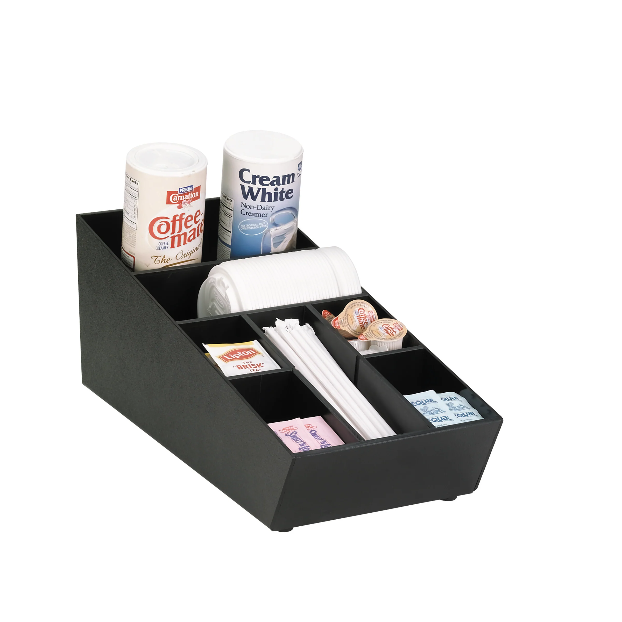 Dispense Rite NLO-STK-1BT 8 Inch Polystyrene Condiment Caddy with Removable Dividers Dispense Rite NLO-STK-1BT 8 Inch Polystyrene Condiment Caddy with Removable Dividers