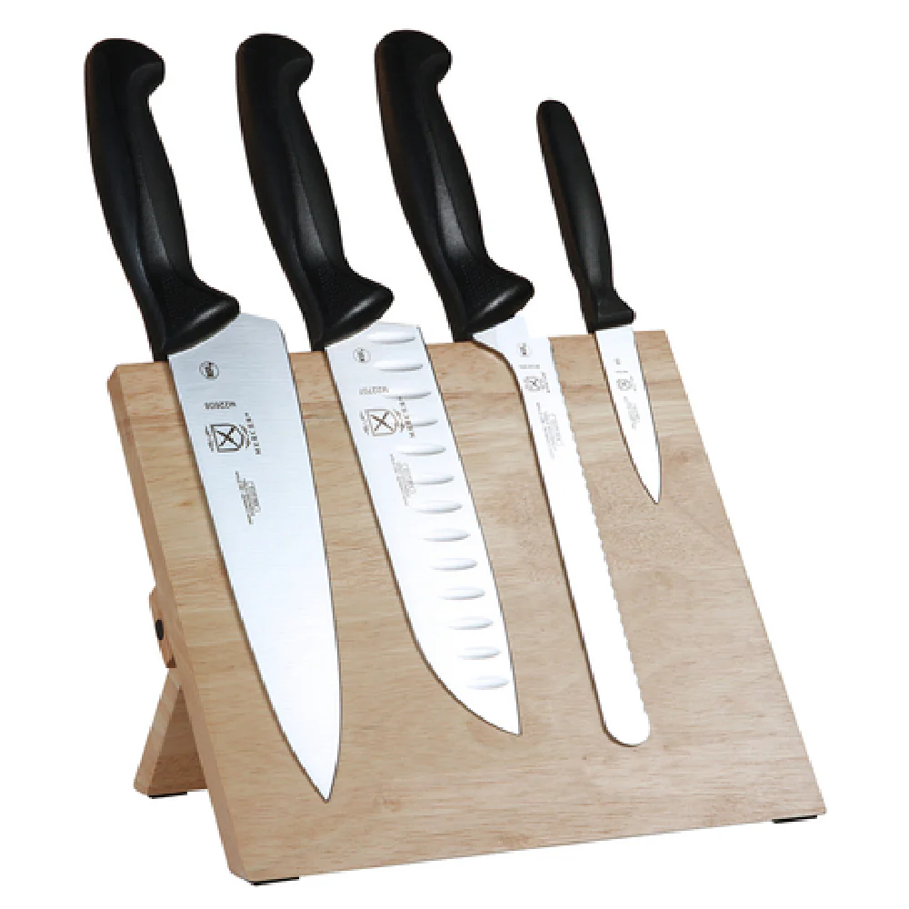 Mercer Culinary M21982 Knife Set 5 Piece Acacia Magnetic Board with Japanese Steel Blades Mercer Culinary M21982 Knife Set 5 Piece Acacia Magnetic Board with Japanese Steel Blades